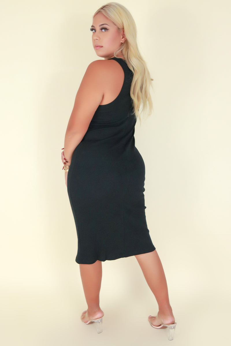 Jeans Warehouse Hawaii - PLUS PLUS SOLID KNIT DRESSES - TRY AGAIN DRESS | By AMBIANCE APPAREL
