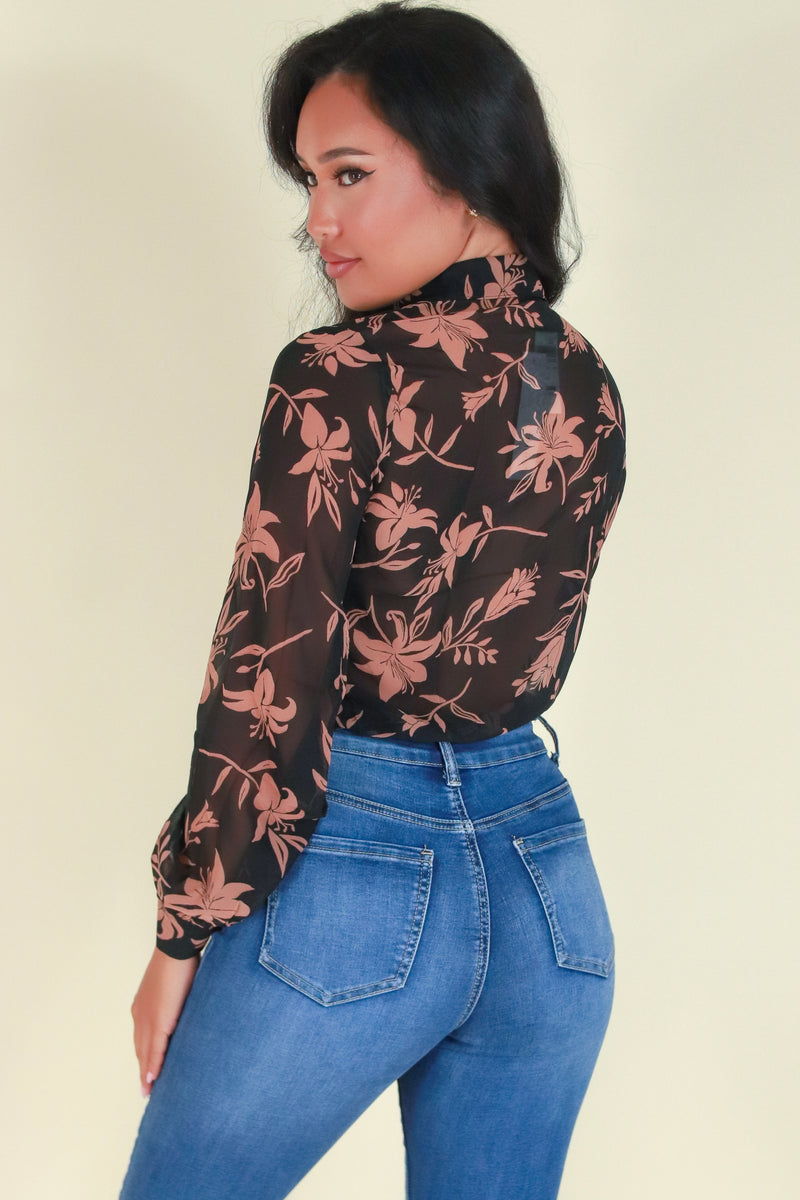 Jeans Warehouse Hawaii - L/S PRINT WOVEN DRESSY TOPS - TAKE MY SIDE TOP | By TIMING