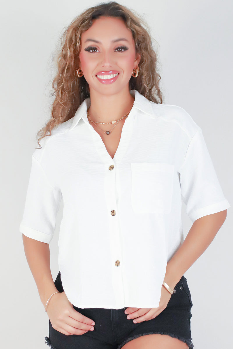 Jeans Warehouse Hawaii - S/S SOLID WOVEN DRESSY TOPS - CAN&