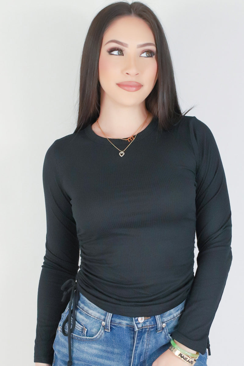 Jeans Warehouse Hawaii - LS CASUAL SOLID - SET IT FREE TOP | By HEART & HIPS