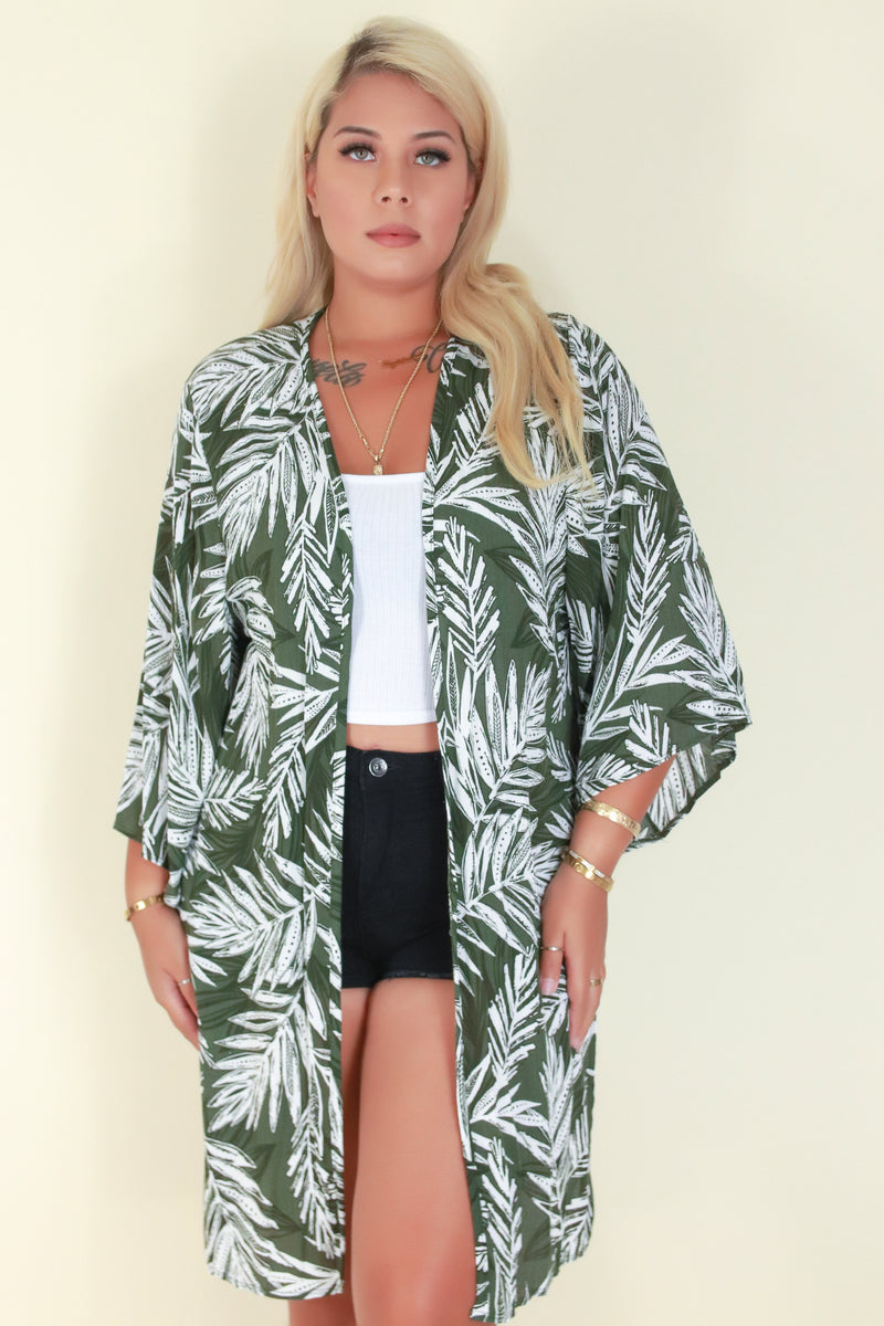 Jeans Warehouse Hawaii - PLUS S/S PRINT WOVEN TOPS - WORK IT CARDIGAN | By LUZ