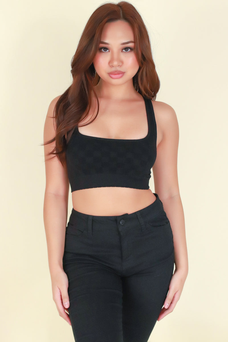 Jeans Warehouse Hawaii - SL CASUAL SOLID - CHECK ON ME CROP TOP | By CRESCITA APPAREL/SHINE I