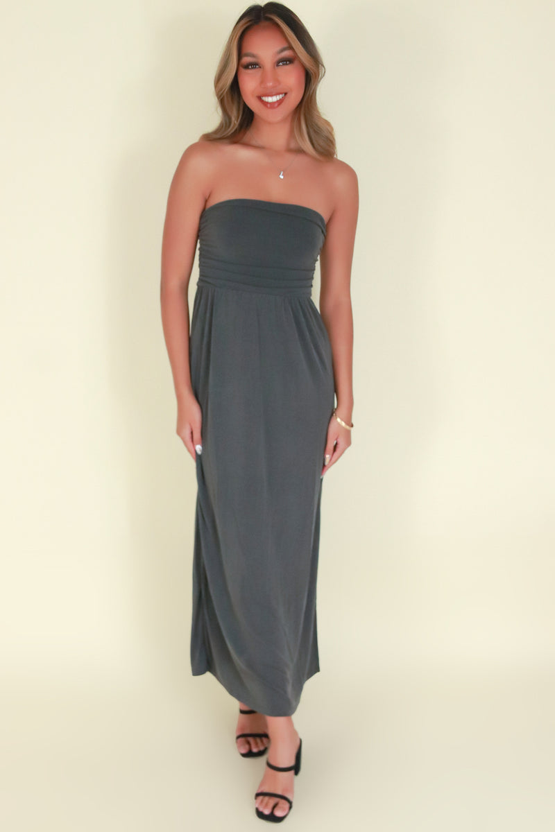 Jeans Warehouse Hawaii - TUBE LONG SOLID DRESSES - ANOTHER TIME DRESS | By STYLE MELODY