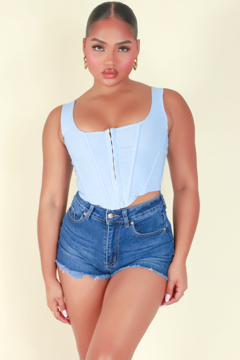 Jeans Warehouse Hawaii - SL CASUAL SOLID - ON MY LEVEL CORSET TOP | By DAVID&