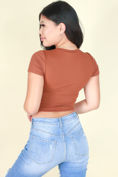 Jeans Warehouse Hawaii - S/S SOLID BASIC - WORTH IT CROP TEE | By CRESCITA APPAREL/SHINE I