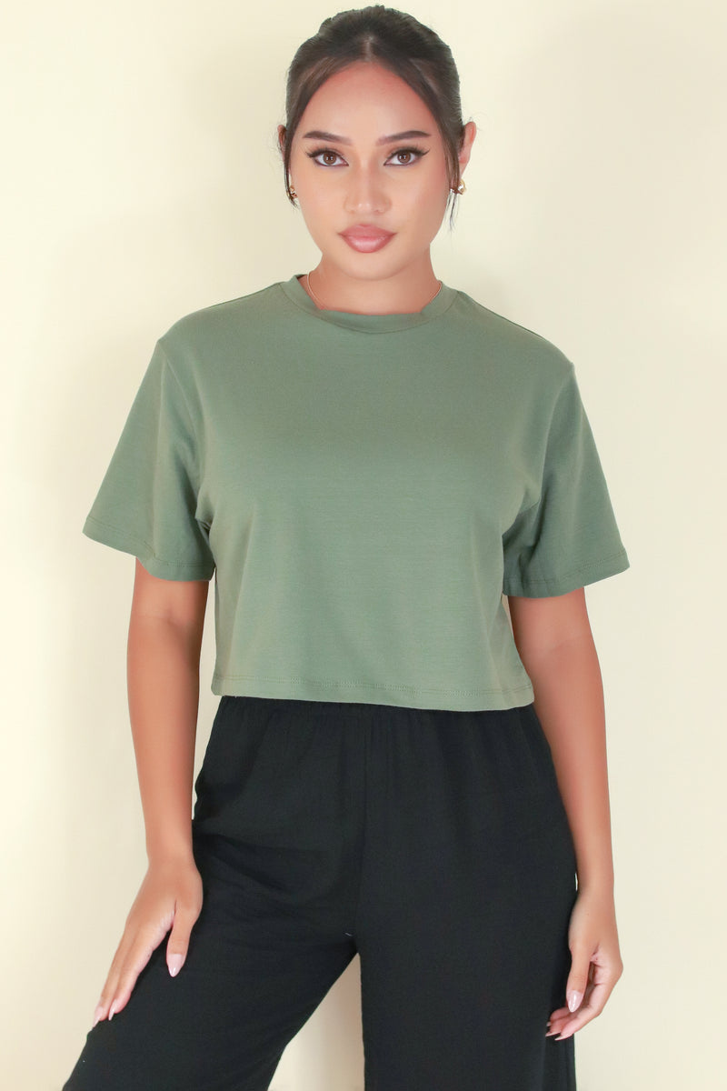 Jeans Warehouse Hawaii - S/S SOLID BASIC - GIVE IT BACK TOP | By ROSIO