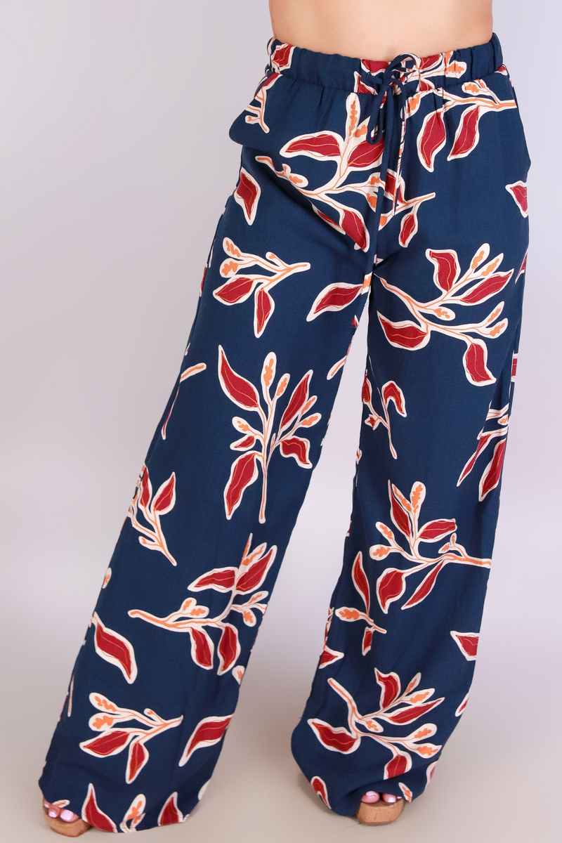 Jeans Warehouse Hawaii - PRINT WOVEN PANTS - BLOOM & GRACE PANTS | By GILLI