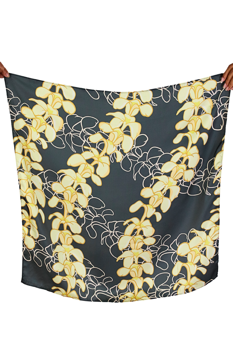 Jeans Warehouse Hawaii - BANDANAS - PLUMERIA SATIN BANDANA | By GREENWELL PROMOTIONS LTD
