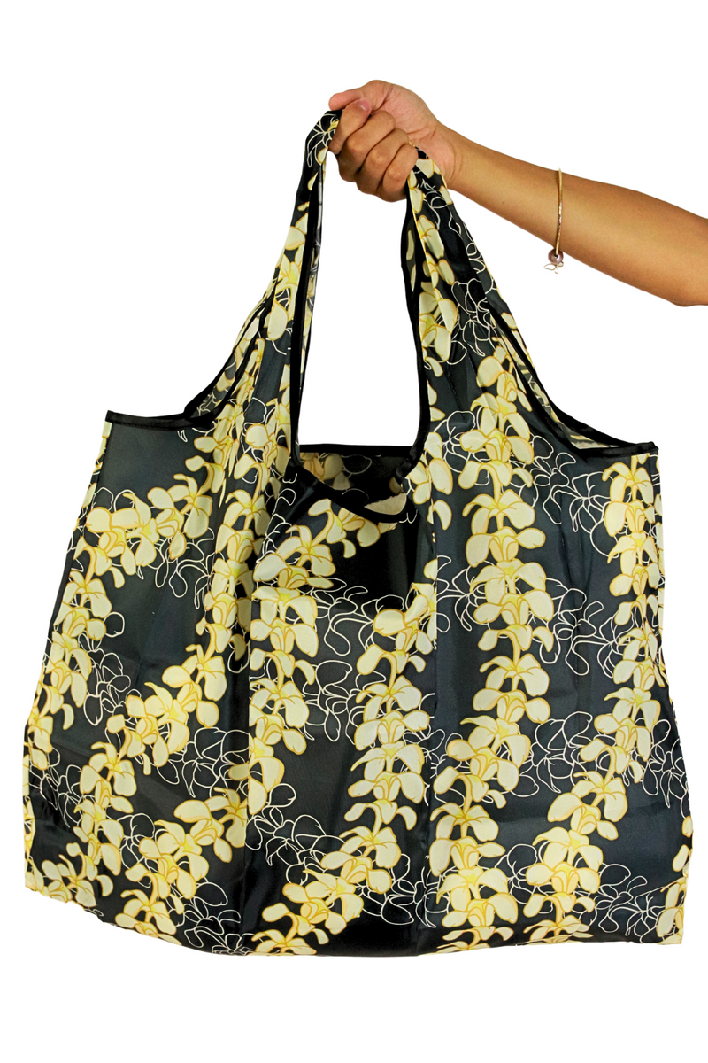 Jeans Warehouse Hawaii - TOTES - PLUMERIA FOLDABLE REUSABLE BAG | By GREENWELL PROMOTIONS LTD
