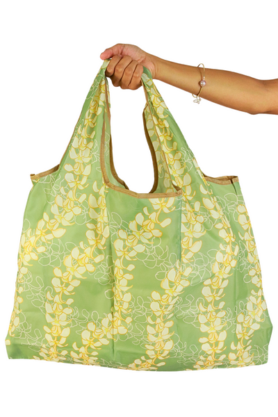 Jeans Warehouse Hawaii - TOTES - PLUMERIA FOLDABLE REUSABLE BAG | By GREENWELL PROMOTIONS LTD