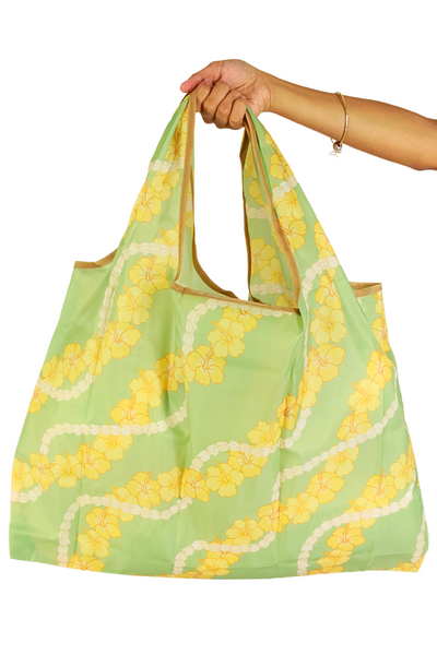 Jeans Warehouse Hawaii - TOTES - HIBISCUS PIKAKE FOLDABLE REUSABLE BAG | By GREENWELL PROMOTIONS LTD