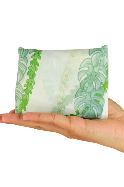 Jeans Warehouse Hawaii - TOTES - MINI MONSTERA PIKAKE FOLDABLE REUSABLE BAG | By GREENWELL PROMOTIONS LTD