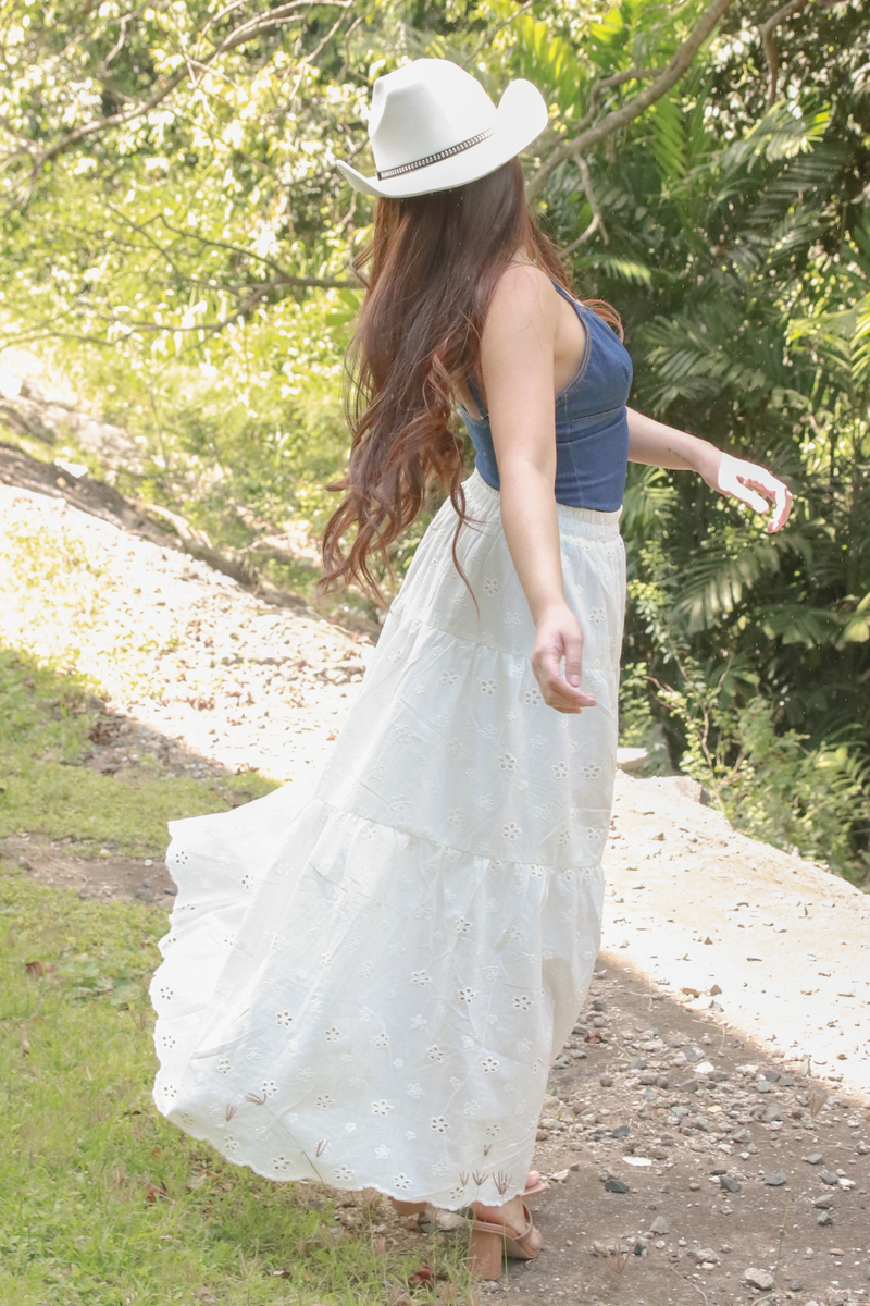 Jeans Warehouse Hawaii - WOVEN LONG SKIRT - SUNLIT LAYERS LONG SKIRT | By PASSPORT/MS BUBBLES