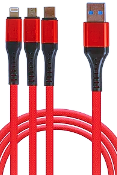 Jeans Warehouse Hawaii - TECH ACCESSORIES - 3 IN 1 CHARGING CABLE | 10 FT | By WATCH TIME INC