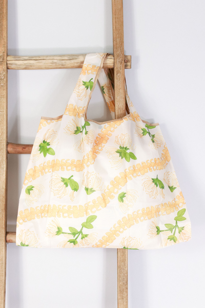 Jeans Warehouse Hawaii - TOTES - OHIA LEHUA PUAKENIKENI FOLDABLE BAG | By GREENWELL PROMOTIONS LTD