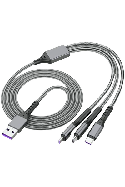 Jeans Warehouse Hawaii - TECH ACCESSORIES - 3 IN 1 CHARGING CABLE | 10 FT | By WATCH TIME INC