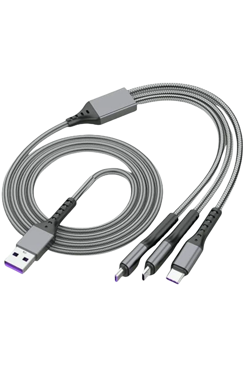 Jeans Warehouse Hawaii - TECH ACCESSORIES - 3 IN 1 CHARGING CABLE | 10 FT | By WATCH TIME INC