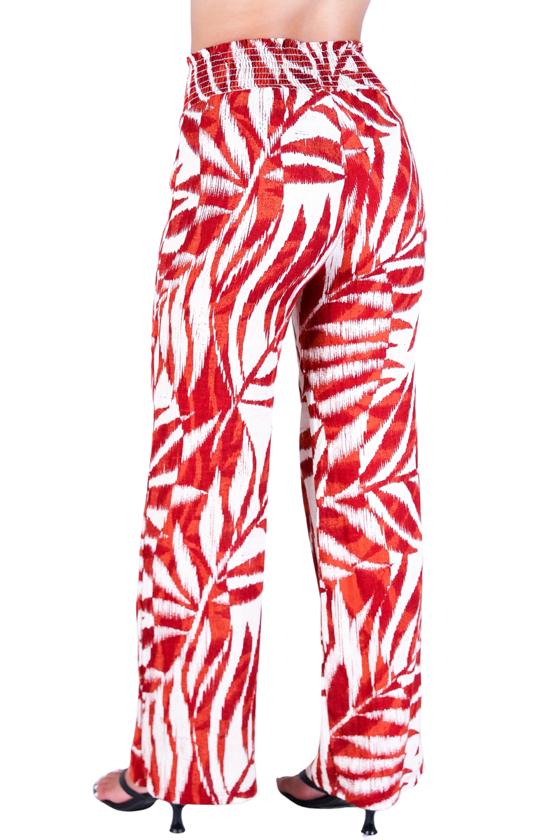 WATERCOLOR PARADISE SMOCKED WAIST PANTS