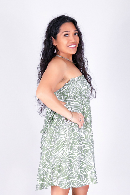 TROPIC PETAL SMOCK DRESS