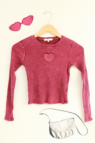 Jeans Warehouse Hawaii - L/S PRINT TOPS 7-16 - LOTS OF LOVE TOP | KIDS SIZE 7 - 16 | By IKEDDI IMPORTS