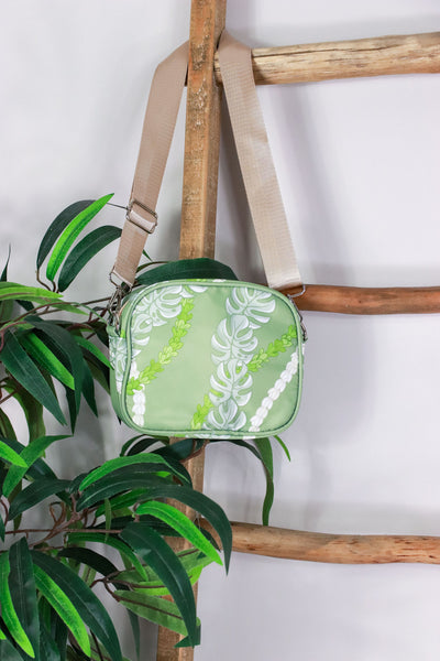 Jeans Warehouse Hawaii - CROSS BODY LONG STRAP - MONSTERA PIKAKE CROSSBODY | By GREENWELL PROMOTIONS LTD