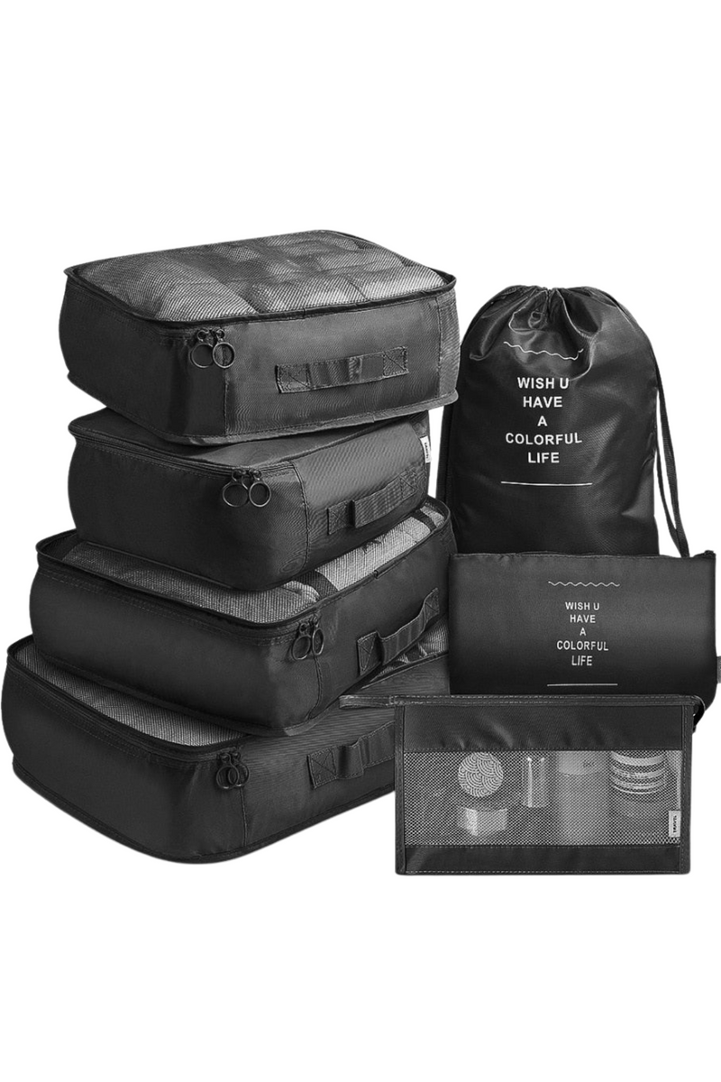 Jeans Warehouse Hawaii - MISC ACCESSORY - BLACK 7 PC TRAVEL CUBE SET | By GREENWELL PROMOTIONS LTD