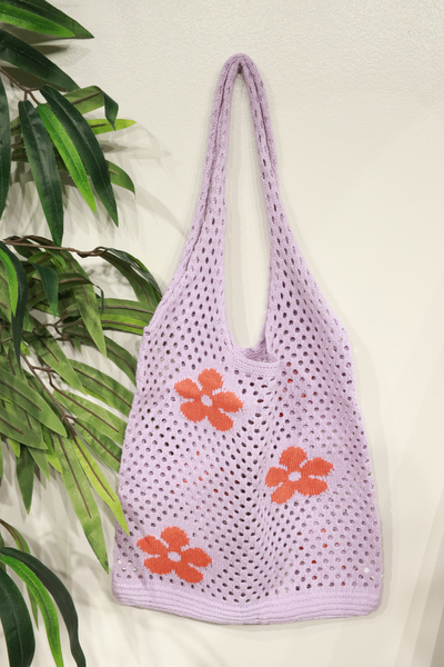 Jeans Warehouse Hawaii - TOTES - PURPLE  FLOWER CROCHET TOTE | By GREENWELL PROMOTIONS LTD