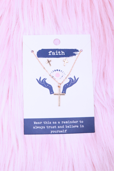 Jeans Warehouse Hawaii - NECKLACE SHORT PENDANT - FAITH NECKLACE SET | By ODIN FASHION CORP