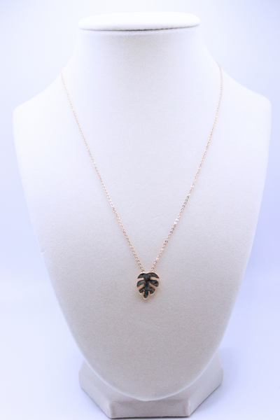 Jeans Warehouse Hawaii - NECKLACE SHORT PENDANT - MONSTERA NECKLACE | By RM MANUFACTURING