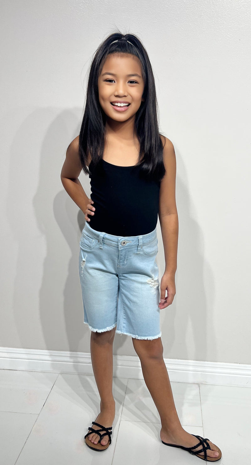 Jeans Warehouse Hawaii - DENIM SHORTS 7-16 - TELL ME MORE BERMUDA | KIDS SIZE 7-16 | By YMI JEANS