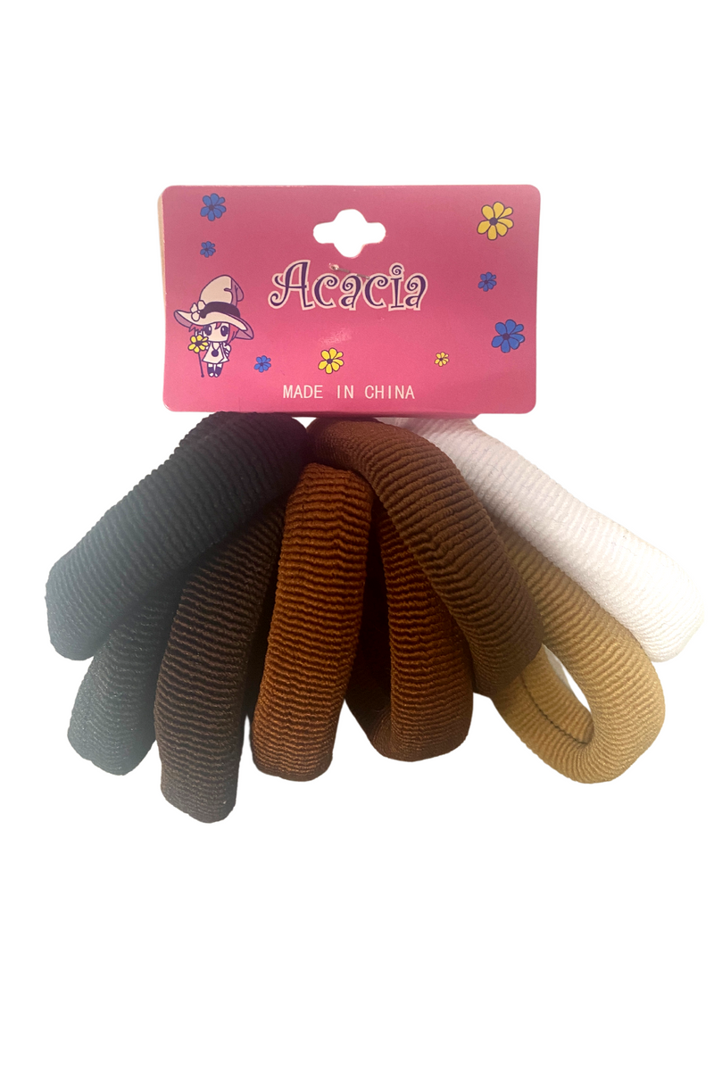 Jeans Warehouse Hawaii - PONYTAIL HOLDERS - 8PC NEUTRAL TONE HAIR TIES | By GOLDEN TOUCH IMPORT (CA)