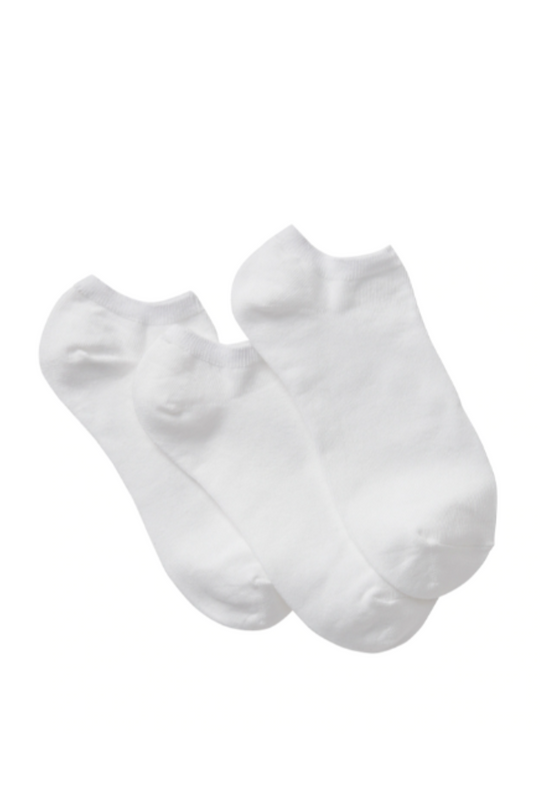 WHITE 3 PAIR SOCKS
