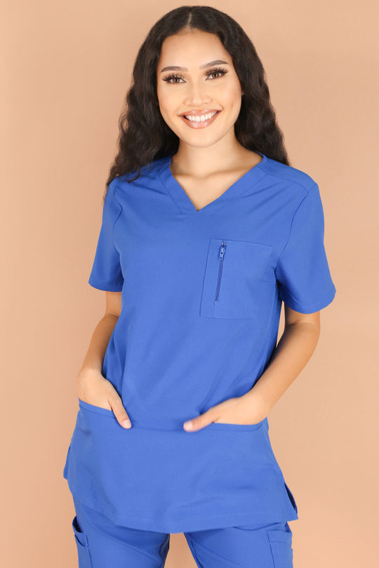 BE PATIENT WITH ME SCRUB TOP