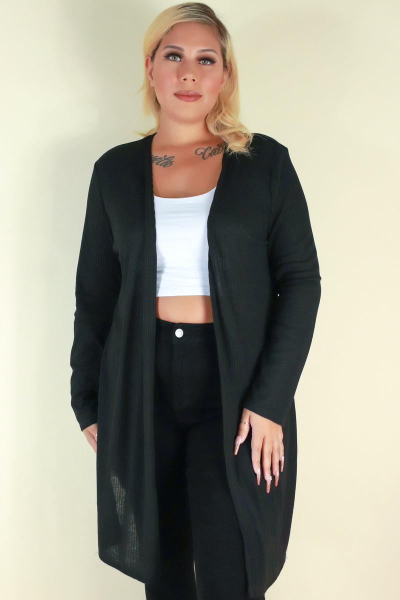 Jeans Warehouse Hawaii - PLUS SOLID LONG SLV CARDIGANS - FREE FALL DUSTER CARDIGAN | By AMBIANCE APPAREL