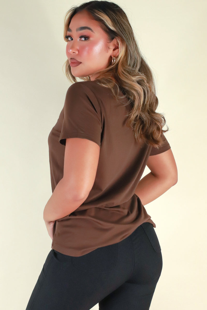 Jeans Warehouse Hawaii - S/S SOLID BASIC - ALL YOU GIRL TOP | By AMBIANCE APPAREL