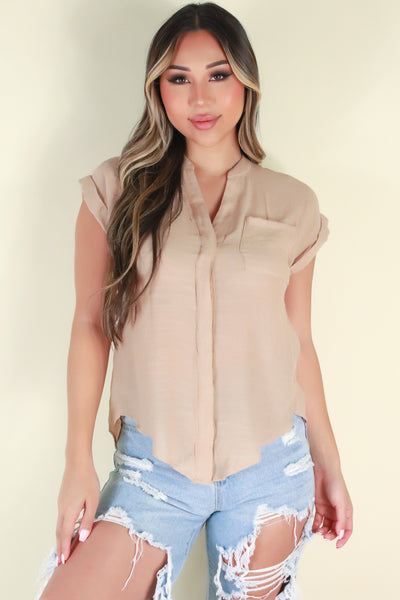 Jeans Warehouse Hawaii - S/S SOLID WOVEN CASUAL TOPS - FOUND LOVE TOP | By PAPERMOON/ B_ENVIED
