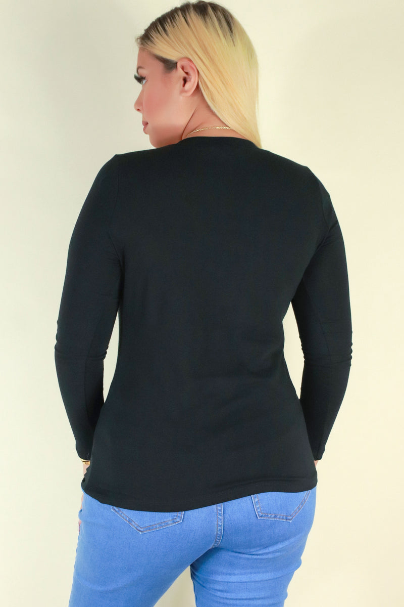 Jeans Warehouse Hawaii - PLUS BASIC LONG SLEEVE TEES - FAIR PLAY TOP | By AMBIANCE APPAREL
