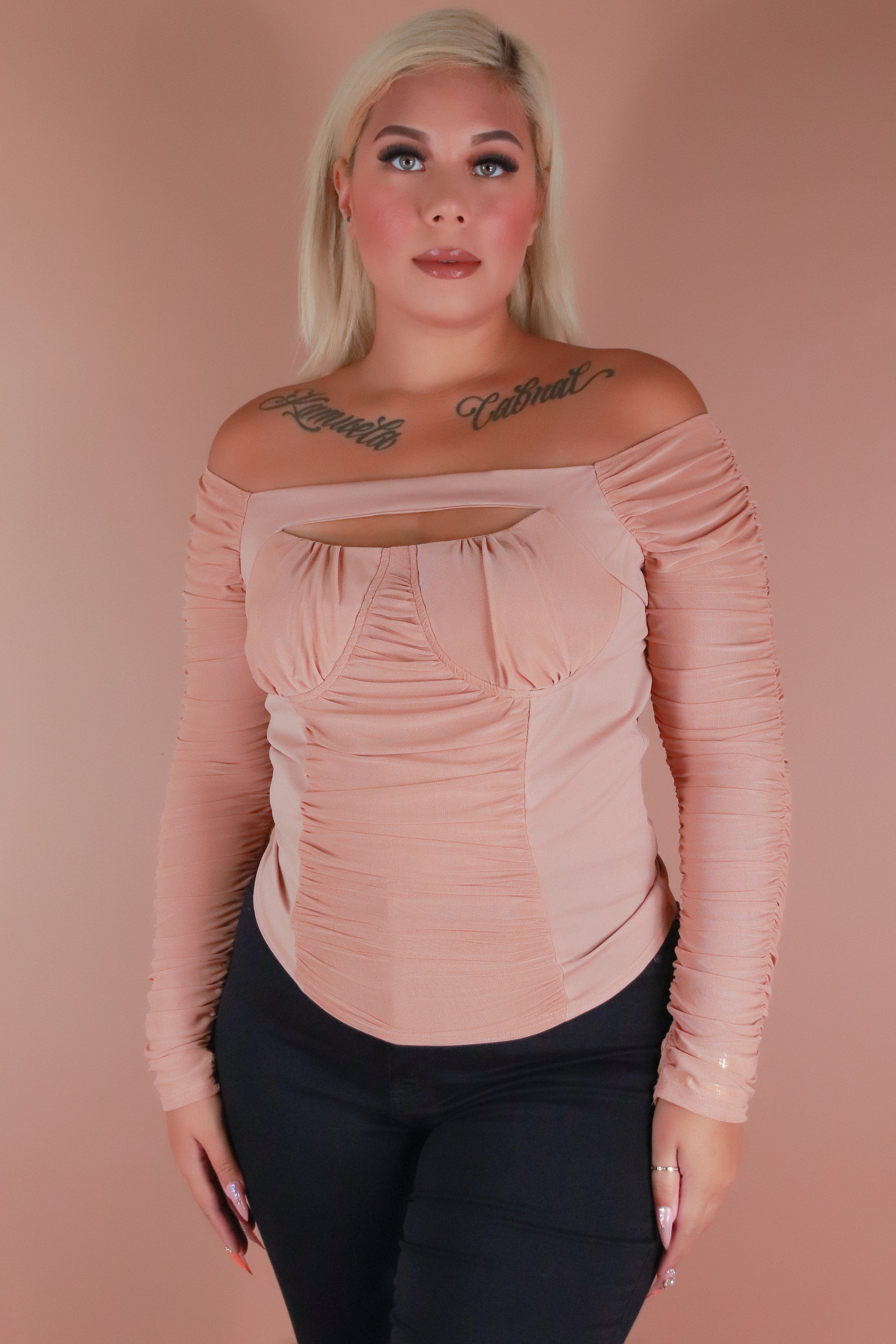 Jeans Warehouse Hawaii - PLUS 3/4 & L/S Knit Tops - DON'T MENTION IT TOP | By ZENOBIA