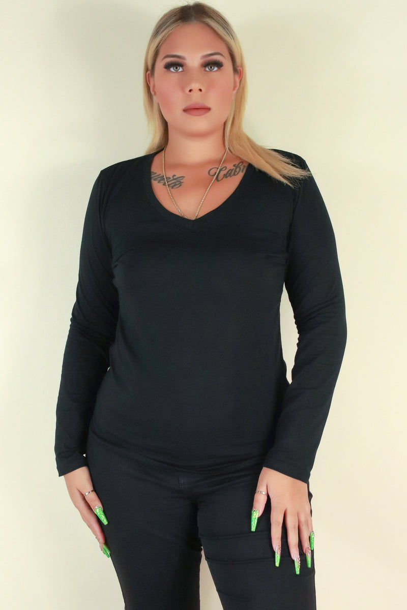 Jeans Warehouse Hawaii - PLUS BASIC LONG SLEEVE TEES - SO CLASSIC TOP | By ROSIO