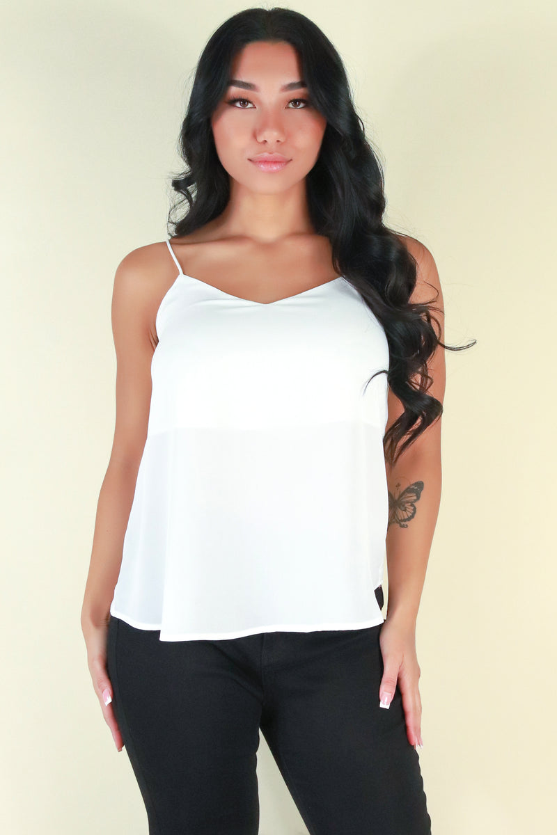Jeans Warehouse Hawaii - TANK SOLID WOVEN DRESSY TOPS - CATCH THE HINT TOP | By ACTIVE USA