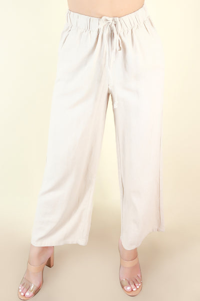 Jeans Warehouse Hawaii - SOLID WOVEN CAPRI'S - STAY OUT OF IT PANTS | By AMBIANCE APPAREL